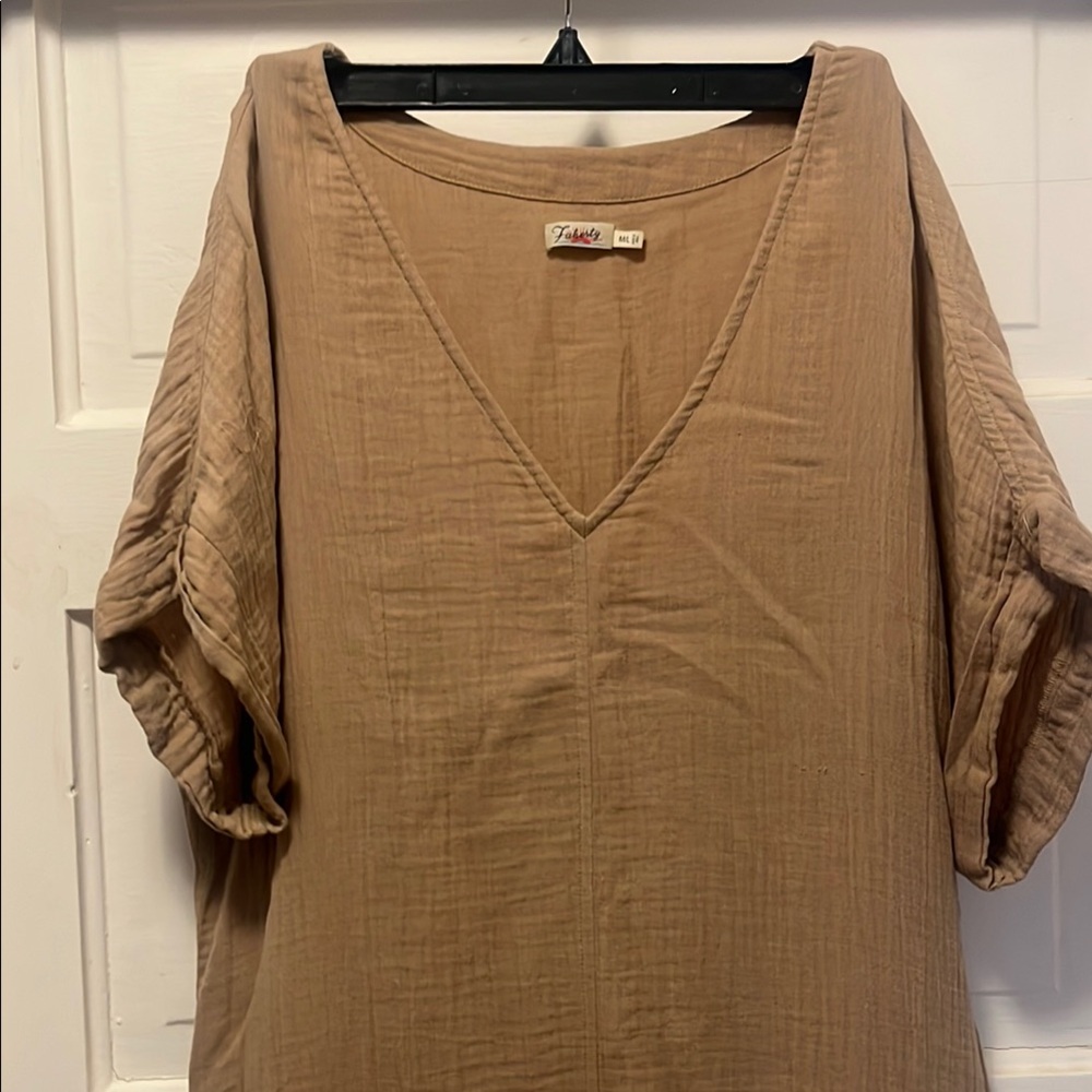 Faherty Dream Cotton Gauze Maggie Dress - Nougat - NOUGAT / M/L